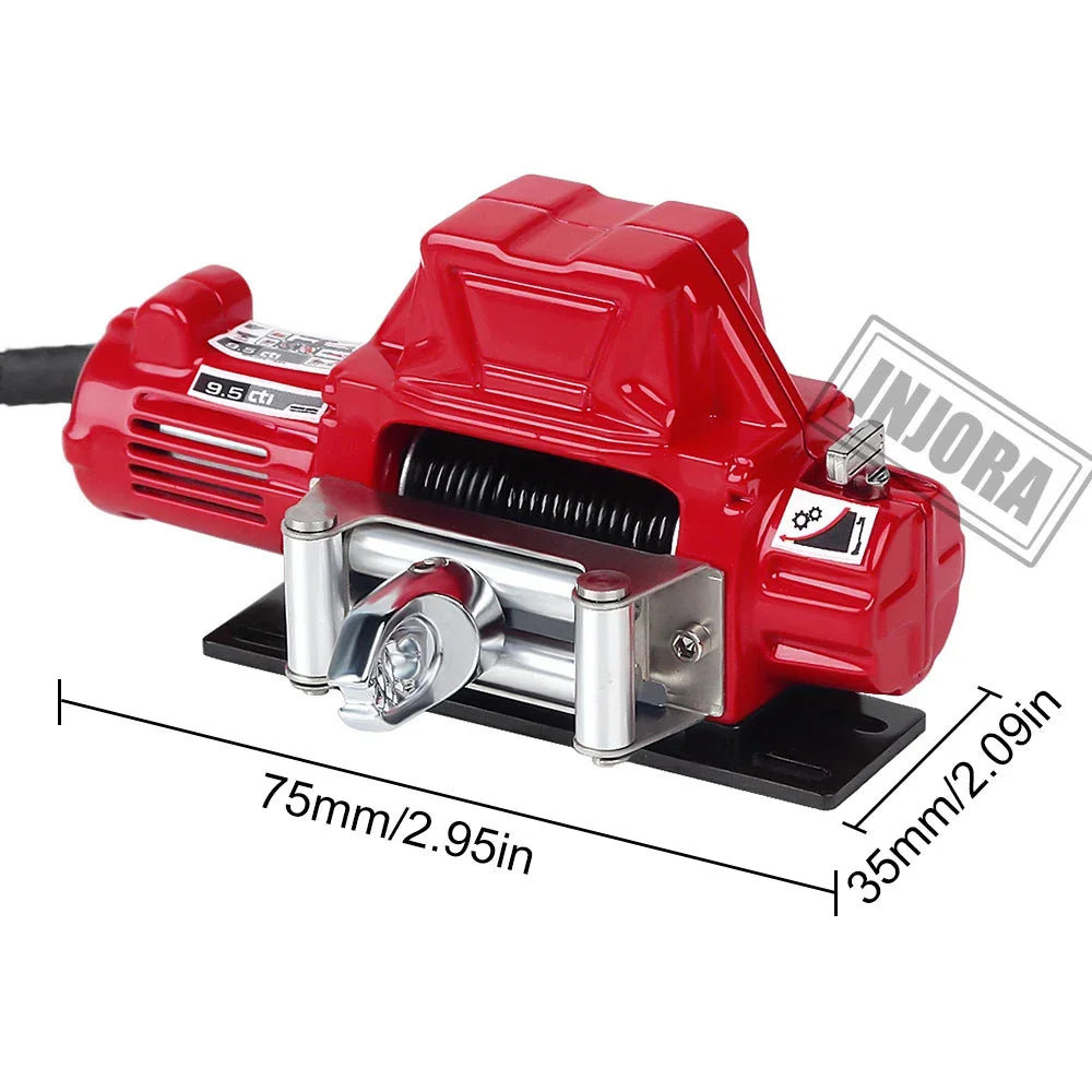 Sistema de controle remoto sem fio INJORA Metal Winch para carro de controle remoto 1:10 RC Crawler Axial SCX10 90046 TRX4 TRX6 Gen8 peças de atualização