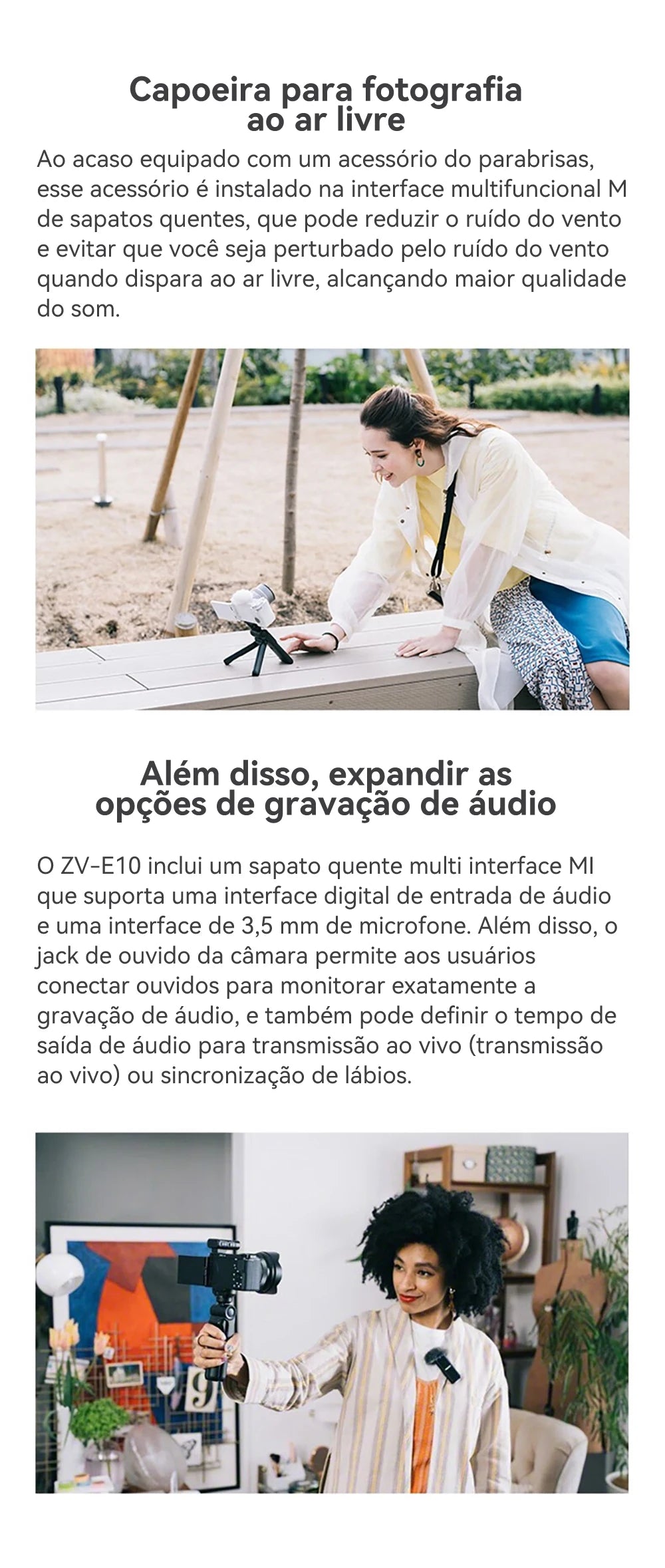 SONY Alpha ZV-E10 ZVE10 APS-C E-Mount Vlog Câmera Mirrorless Digital Com Lente 16-50mm Câmera Compacta 4K Fotografia Profissional