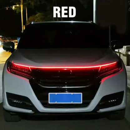 1 peça fita de LED dinâmica para capô de carro, guia universal para capô do motor, barra de luz decorativa, faróis automotivos, luz de circulação