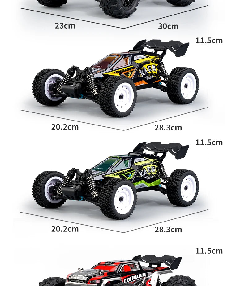 1:16 70 km/h ou 50 km/h 4WD RC Carro com controle remoto LED Carros de alta velocidade Drift Monster 4x4 Truck para crianças vs Wltoys 144001 Brinquedos