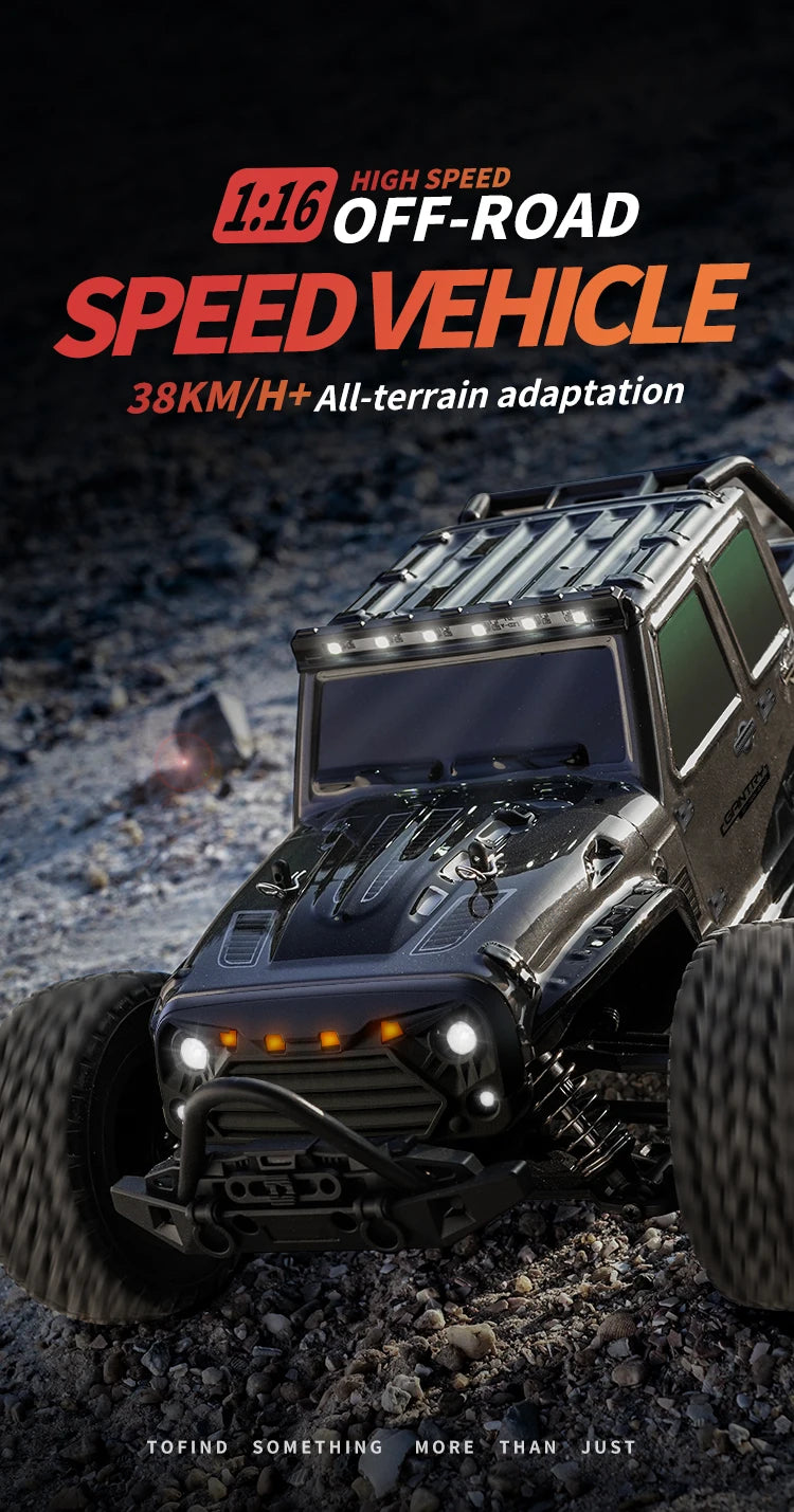 1:16 70 km/h ou 50 km/h 4WD RC Carro com controle remoto LED Carros de alta velocidade Drift Monster 4x4 Truck para crianças vs Wltoys 144001 Brinquedos