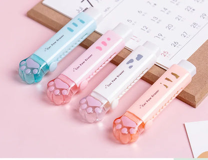 Borracha retrátil kawaii gato fofo coreano papelaria borracha desenho borrachas material escolar infantil escritório