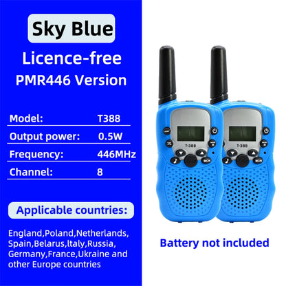Walkie Talkie portátil 2 peças, walkie talkie infantil de 3 km, mini brinquedo, walkie talkie, brinquedos para crianças, presente de aniversário