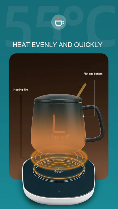 Aquecedor de canecas de café 55°C, almofada aquecedora de copos, aquecimento de temperatura constante, conjunto de tapetes elétricos para canecas, leite, chá, água, escritório doméstico