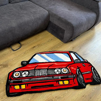Tapete de caxemira com imitação de cor de carro, tecnologia de impressão digital, presente simples de inauguração, tapete decorativo antiderrapante feito à mão