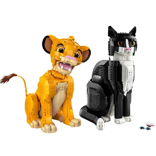 2024 Novo 43247 Jovem Leão Smoking Gato 21349 Modelo Exibição Decoração Conjunto Blocos de Construção Tijolos Brinquedos para crianças Presente de Natal