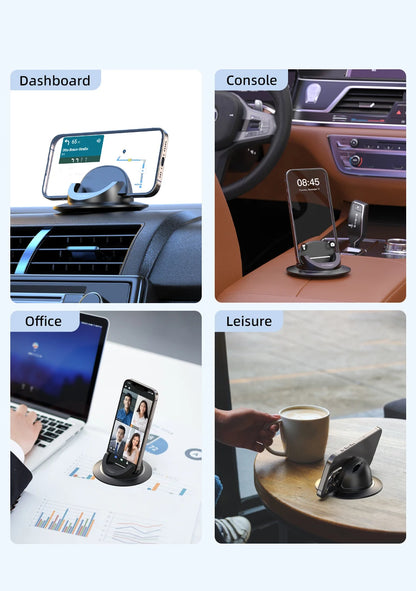Suporte de telefone para painel de carro vyvylabs com rotação de 360°, operação universal com uma mão, suporte universal para telefone para uso no carro