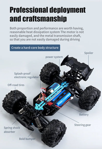 1:16 70 km/h ou 50 km/h 4WD RC Carro com controle remoto LED Carros de alta velocidade Drift Monster 4x4 Truck para crianças vs Wltoys 144001 Brinquedos