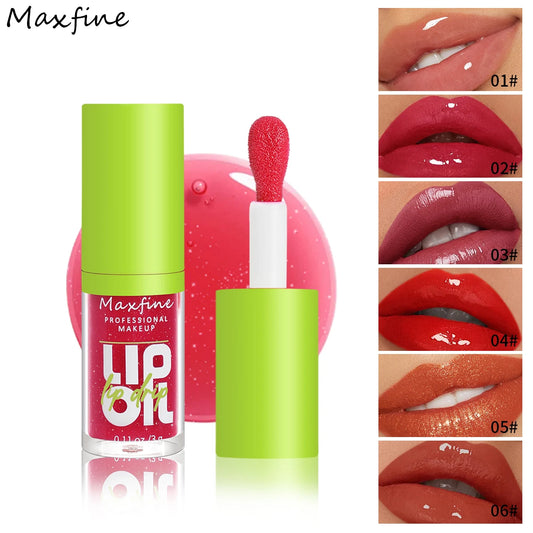 Brilho labial hidratante de 6 tons, brilho labial de óleo luminoso, brilho labial líquido transparente hidratante, intensificador labial natural, maquiagem labial