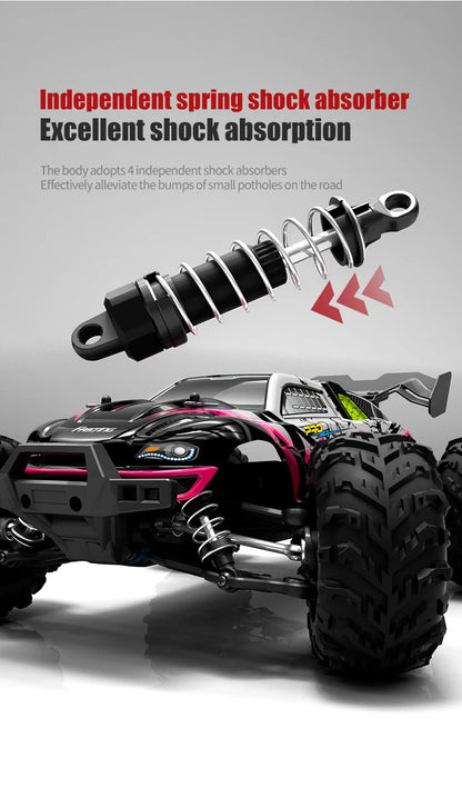 1:16 70 km/h ou 50 km/h 4WD RC Carro com controle remoto LED Carros de alta velocidade Drift Monster 4x4 Truck para crianças vs Wltoys 144001 Brinquedos