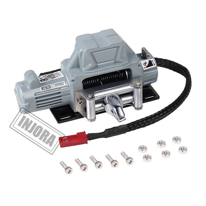 Sistema de controle remoto sem fio INJORA Metal Winch para carro de controle remoto 1:10 RC Crawler Axial SCX10 90046 TRX4 TRX6 Gen8 peças de atualização