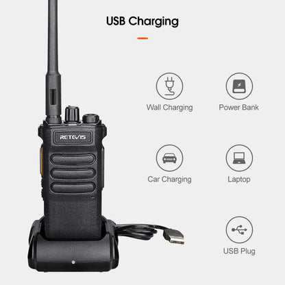 Retevis RT86 Walkie Talkie Rádio bidirecional profissional Walkie Talkie de longo alcance Rádio de comunicação UHF para negócios ao ar livre