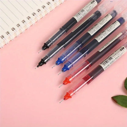10 peças/conjunto de canetas de gel tipo agulha de alta qualidade, caneta esferográfica líquida reta, artigos de papelaria kawaii, material de escritório e escola