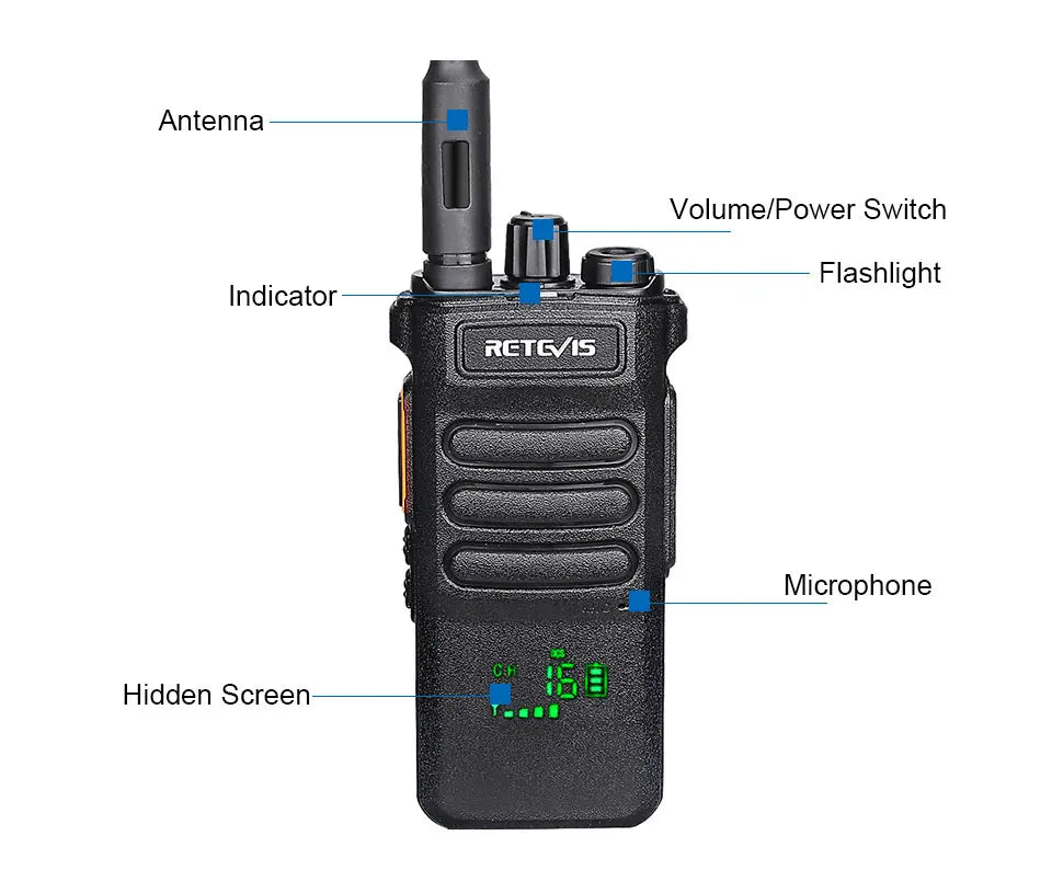 Retevis RT86 Walkie Talkie Rádio bidirecional profissional Walkie Talkie de longo alcance Rádio de comunicação UHF para negócios ao ar livre