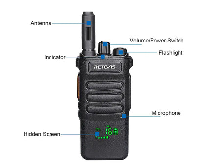 Retevis RT86 Walkie Talkie Rádio bidirecional profissional Walkie Talkie de longo alcance Rádio de comunicação UHF para negócios ao ar livre