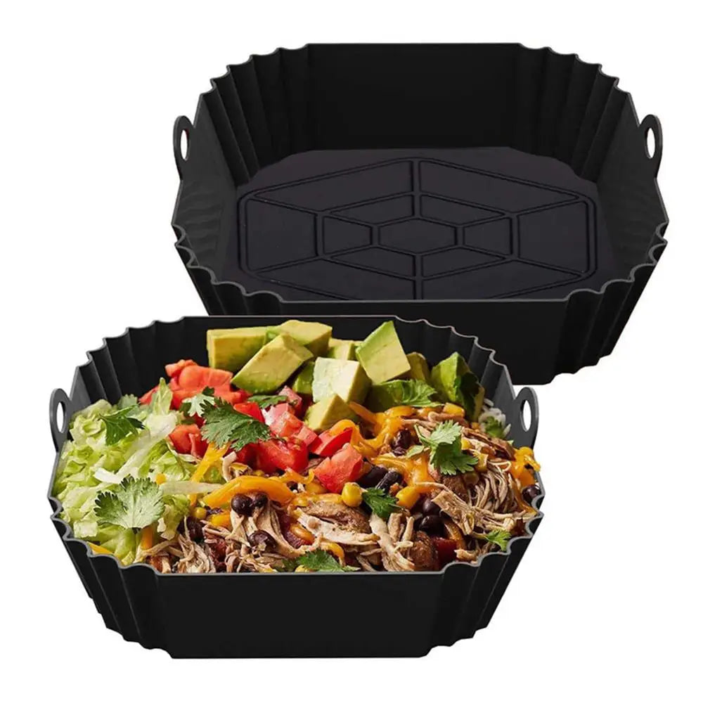 1 peça de revestimentos de silicone para fritadeira a ar, revestimentos quadrados reutilizáveis para fritadeira a ar, acessórios de substituição para revestimentos de pergaminho para fritadeira a ar
