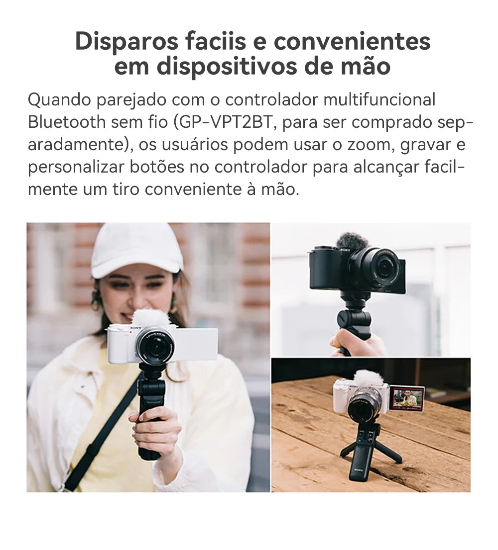 SONY Alpha ZV-E10 ZVE10 APS-C E-Mount Vlog Câmera Mirrorless Digital Com Lente 16-50mm Câmera Compacta 4K Fotografia Profissional