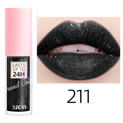 18 cores glitter 1 peça gloss labial de longa duração batom líquido à prova d'água maquiagem óleo labial tonalidade labial bálsamo labial hidratante