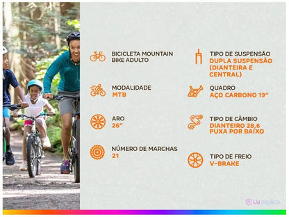 Bicicleta Ram 26 Colli GPS Freio V-Brake Aço Carbono 21 Marchas