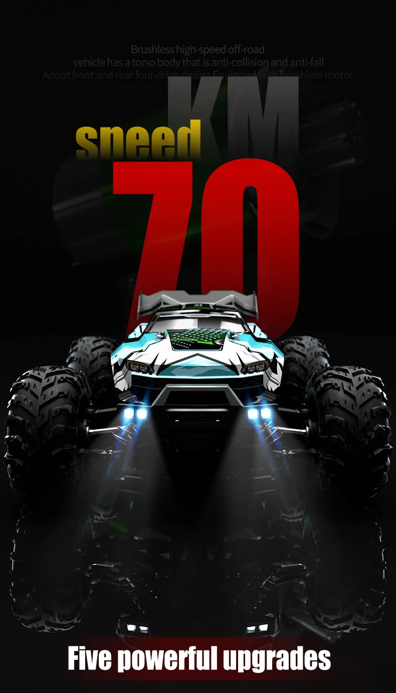 1:16 70 km/h ou 50 km/h 4WD RC Carro com controle remoto LED Carros de alta velocidade Drift Monster 4x4 Truck para crianças vs Wltoys 144001 Brinquedos