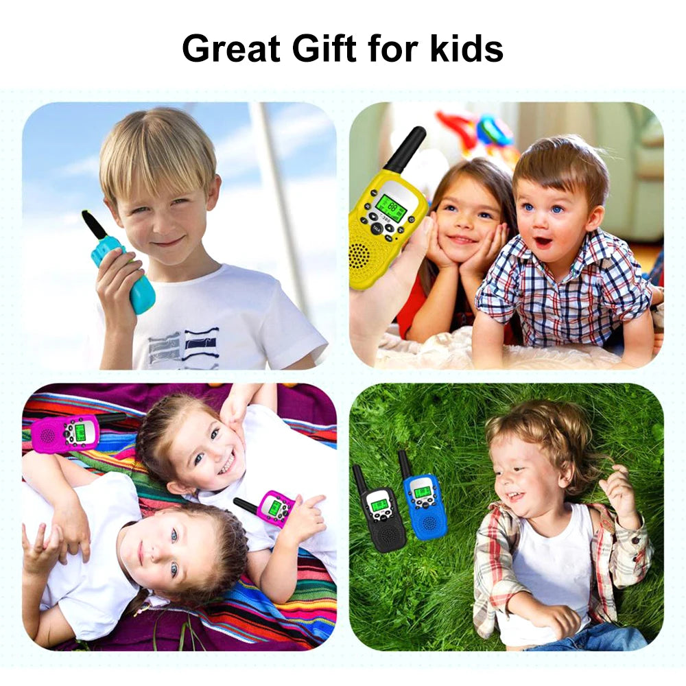 Walkie Talkie portátil 2 peças, walkie talkie infantil de 3 km, mini brinquedo, walkie talkie, brinquedos para crianças, presente de aniversário