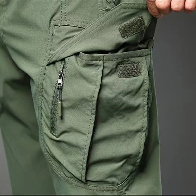 Calça cargo tática masculina primavera outono elástica combate trekking caminhada acampamento escalada corrida esporte ciclismo trabalho calças ao ar livre