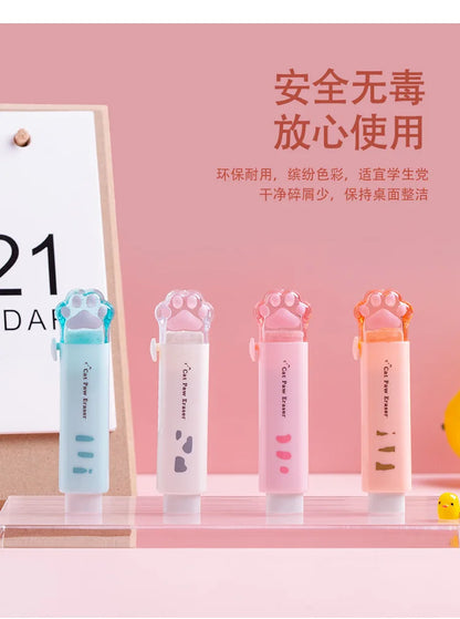 Borracha retrátil kawaii gato fofo coreano papelaria borracha desenho borrachas material escolar infantil escritório