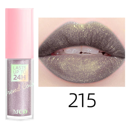 18 cores glitter 1 peça gloss labial de longa duração batom líquido à prova d'água maquiagem óleo labial tonalidade labial bálsamo labial hidratante
