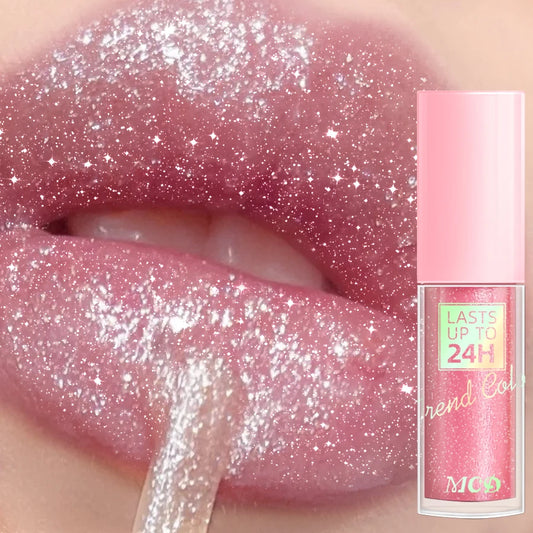 18 cores glitter 1 peça gloss labial de longa duração batom líquido à prova d'água maquiagem óleo labial tonalidade labial bálsamo labial hidratante