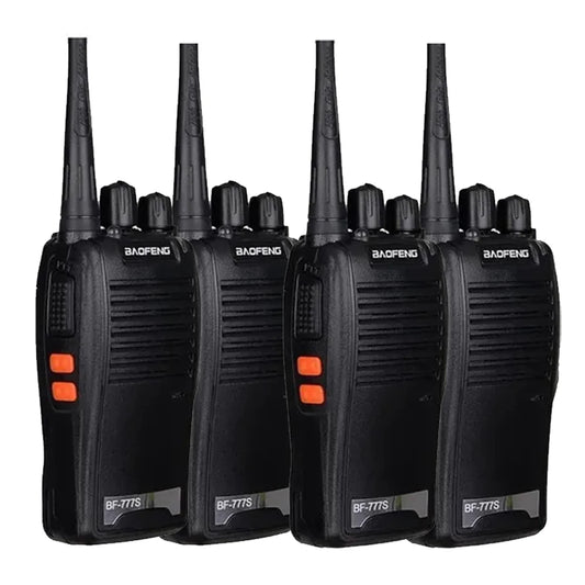 4 Rádios Walkie Talkie BaoFeng comunicadores profissionais Bf-777s com fone de ouvido - 2 caixas com 4 unidades